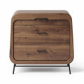 Comodino in legno con tre cassetti e struttura in metallo 45 x 40 x 60cm