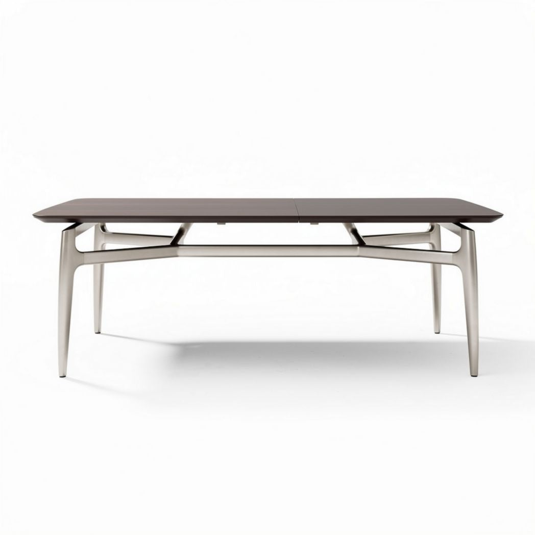 Tavolo allungabile in legno marrone con struttura in metallo 200 x 100 x 75cm