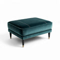 Pouf quadrato in velluto grigio con gambe in metallo lucido 80 x 80 x 40cm